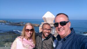 Morocco Tours for Canadians,Canadian couple enjoying a camel trek in Merzouga Sahara Desert with Rachid Morocco Tours